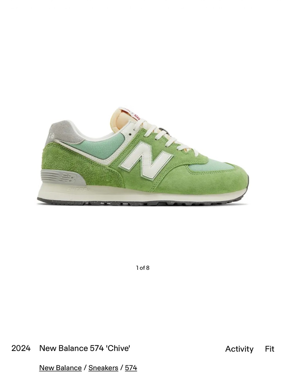 New Balance women’s chive and sea salt shoes 7.5